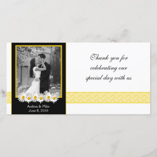 Tarjeta De Agradecimiento Shasta Daisy Black Gold Boda Gracias