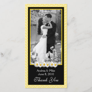 Tarjeta De Agradecimiento Shasta Daisy Boda Amarillo Negro Gracias