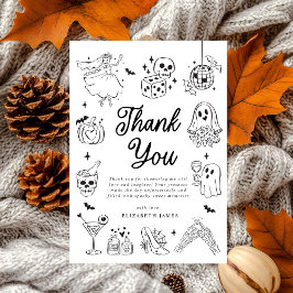 Tarjeta De Agradecimiento She Found Her Boo Ghost Floral  Bridal Shower 