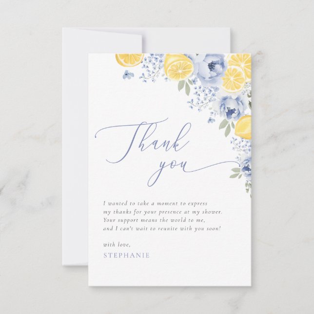 Tarjeta De Agradecimiento She Found Her Main Squeeze Lemon Bridal Shower (Anverso)