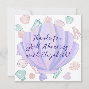 Tarjeta De Agradecimiento Shellabrate Seashell Under Sea Birthday