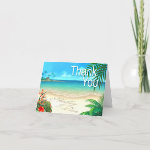 Tarjeta De Agradecimiento Shelley & Dan Playa Exótica Gracias ::custom::