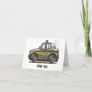 Tarjeta De Agradecimiento Sheriff Car Patrulla Car Car