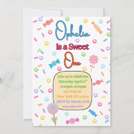 Tarjeta De Agradecimiento She's a Sweet One First Birthday Party Invitation