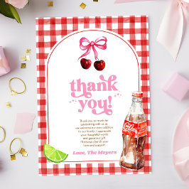 Tarjeta De Agradecimiento She's Ready To Pop! Cherry Soda Pop Baby Shower