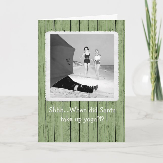Tarjeta De Agradecimiento Shhh...Tarjeta de saludo de Navidades de Yoga de S (Anverso)