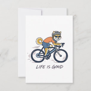 Tarjeta De Agradecimiento Shiba Inu montando bicicleta