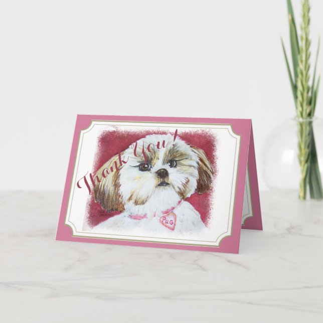 Tarjeta De Agradecimiento Shih dulce Tzu LE AGRADECE (Anverso)