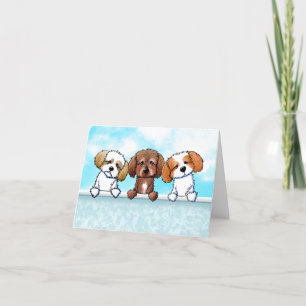 Tarjeta De Agradecimiento Shih Tzu Trio Gracias