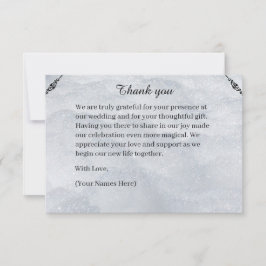Tarjeta De Agradecimiento Shimmering Filigree Silver Flat Thank You Card