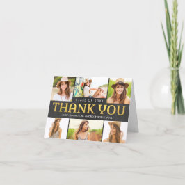 Tarjeta De Agradecimiento Shiny Collage Graduation Photo You Card