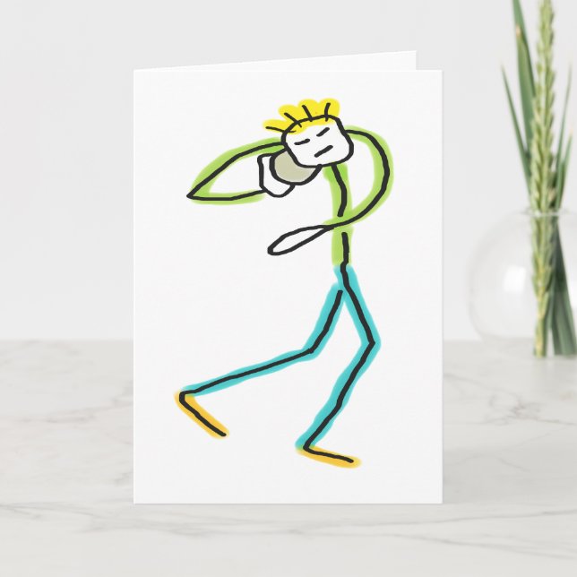 Tarjeta De Agradecimiento Shot Put Stickman (Anverso)