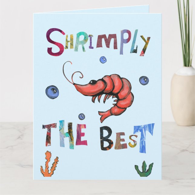 Tarjeta De Agradecimiento Shrimply el mejor (Anverso)