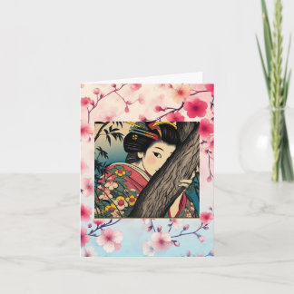 Tarjeta De Agradecimiento Shy geisha