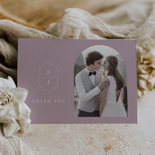 Tarjeta De Agradecimiento SHYLAH Boda fotográfico con monograma geométrico L