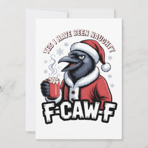 Tarjeta De Agradecimiento Sí, he sido travieso F-Caw-F Divertida Navidad