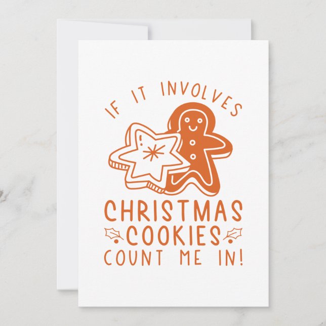 Tarjeta De Agradecimiento Si involucra a Navidades, las cookies me cuentan (Anverso)