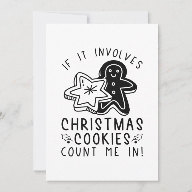 Tarjeta De Agradecimiento Si involucra a Navidades, las cookies me cuentan (Anverso)