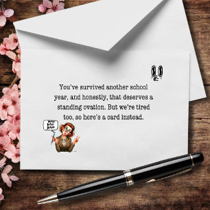 Tarjeta De Agradecimiento Si sobrevivir a un año escolar fuera un deporte ol