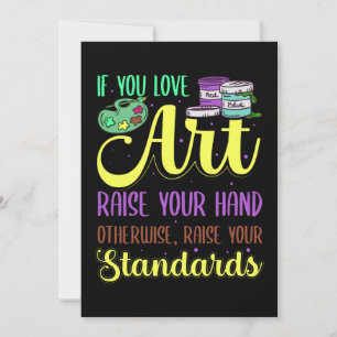 Tarjeta De Agradecimiento Si Te Encanta El Arte Levantar La Mano Al Divertid