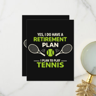 Tarjeta De Agradecimiento Sí, tengo un plan de jubilación tenis