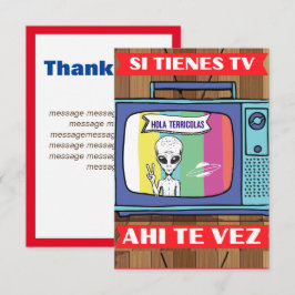 Tarjeta De Agradecimiento si tienes tv ahi la bolsa de cajón de vez