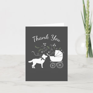 Tarjeta De Agradecimiento Siberian Husky Baby Shower