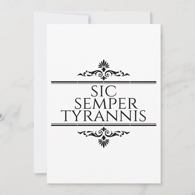 Tarjeta De Agradecimiento Sic Semper Tyrannis (Anverso)