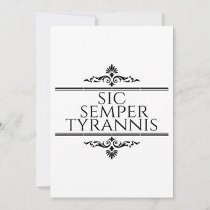 Tarjeta De Agradecimiento Sic Semper Tyrannis