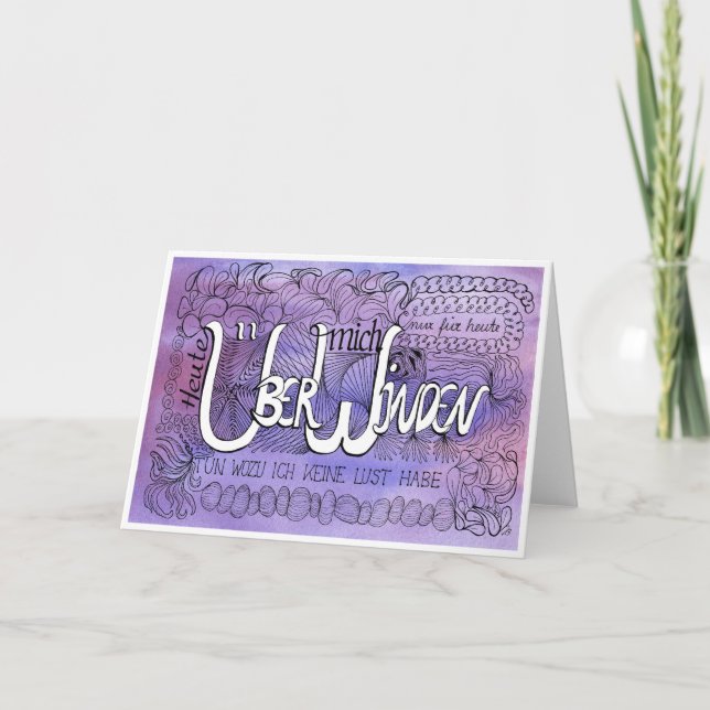 Tarjeta De Agradecimiento Siebte Regel der Gelassenheit – ÜBERWINDEN Karte (Anverso)