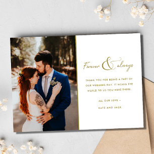 Tarjeta De Agradecimiento Siempre Elegante Foto De Boda Gracias