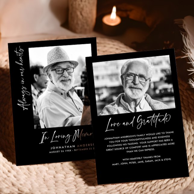 Tarjeta De Agradecimiento Siempre en nuestros corazones Funeral/Memorial de  (Subido por el creador)