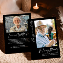 Tarjeta De Agradecimiento Siempre en nuestros corazones Funeral/Memorial de 