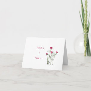 Tarjeta De Agradecimiento Siempre & Por Siempre Floral Romántico Aniversario