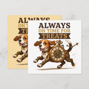 Tarjeta De Agradecimiento Siempre Puntual Para Golosinas Diseño De Perro