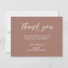 Tarjeta De Agradecimiento Sienna Modern Lettering Paquete de Negocios Gracia