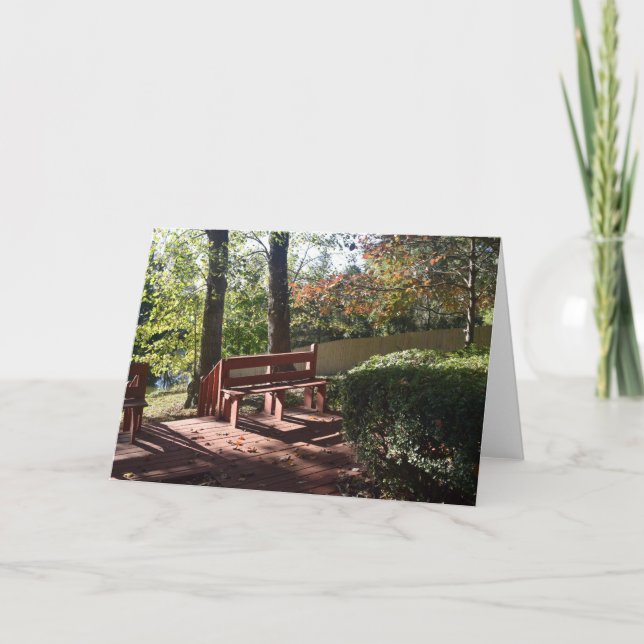 Tarjeta De Agradecimiento Siéntate conmigo en este banco (Anverso)