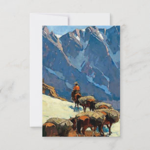 Tarjeta De Agradecimiento “Sierra Pass” Arte Occidental de Edgar Payne