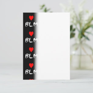 Tarjeta De Agradecimiento Siglas de Black Lives Matter Corazón Rojo