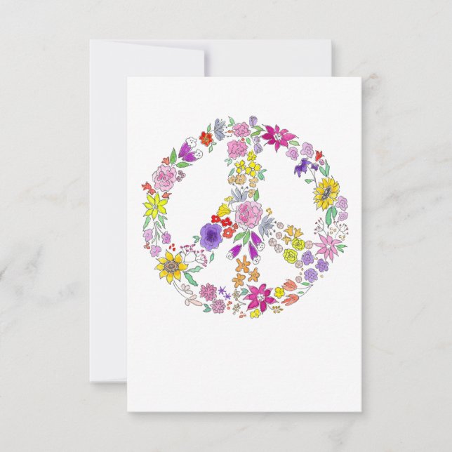 Tarjeta De Agradecimiento Signo de paz en blanco dentro (Anverso)