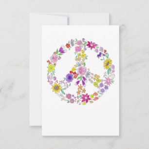 Tarjeta De Agradecimiento Signo de paz en blanco dentro