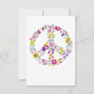 Tarjeta De Agradecimiento Signo de paz en blanco dentro