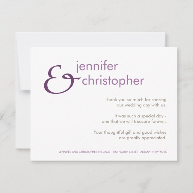 Tarjeta De Agradecimiento Signo "&":: Gracias cardar (Anverso)