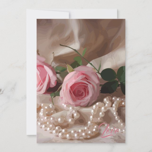 Tarjeta De Agradecimiento Silken Rosa (Anverso)