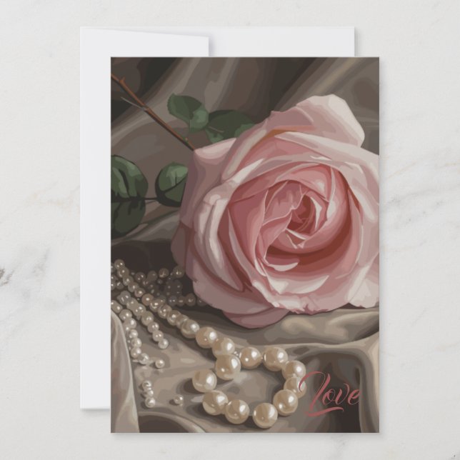 Tarjeta De Agradecimiento Silken Rosa (Anverso)