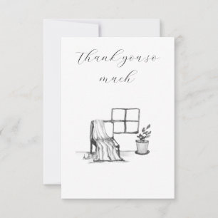 Tarjeta De Agradecimiento Silla de meditación junto a la ventana con planta