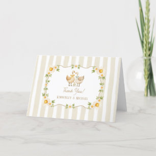 Tarjeta De Agradecimiento Silly Little Goose Yellow Daisy Baby Shower