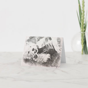 Tarjeta De Agradecimiento Silly Lulu el Westie firmó arte