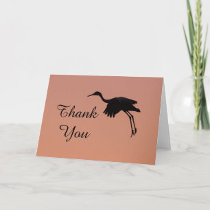 Tarjeta De Agradecimiento Silueta arenosa en un cielo rosa al atardecer grac