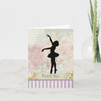 Silueta de bailarina sobre patrón vintage Gracias